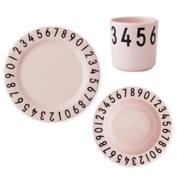 Numbers Tableware Gift Set - Pink